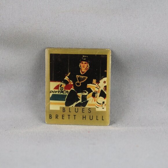 St Louis Blues Pin (VTG) - Brett Hull 1991 Stats by Ace - Screened Pin - Picture 3 of 3